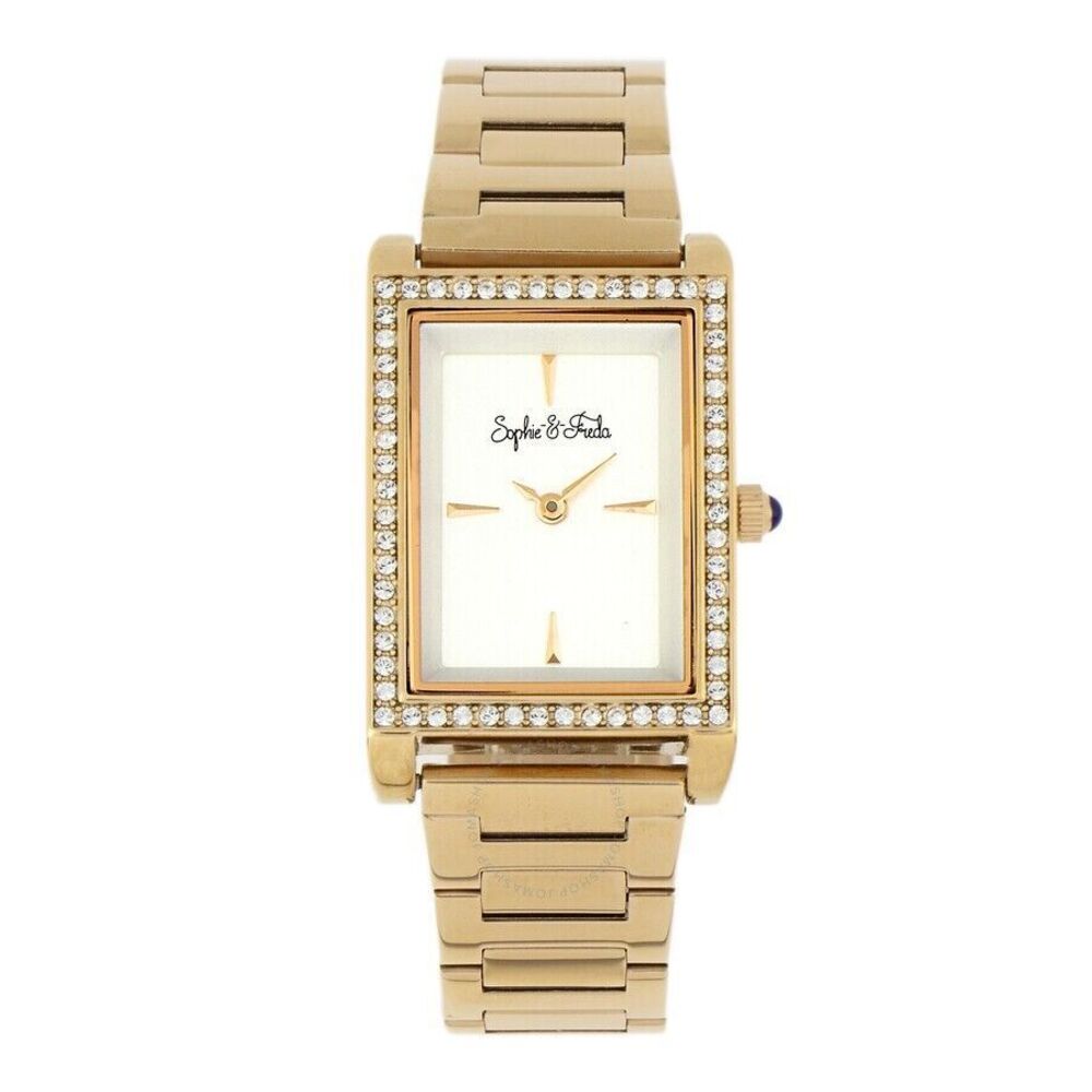 SOPHIE AND FREDA Wilmington Quartz w/Swarovski Crystal Silver‎ Dial Ladies Watch